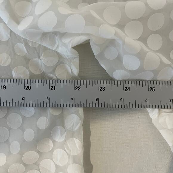 TOMMY HILFIGER Sheer Polka Dot Bell Sleeve Blouse White Women's Size Large - Picture 4 of 8